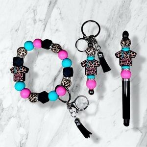 Scrub Life Leopard Print Accessories Set